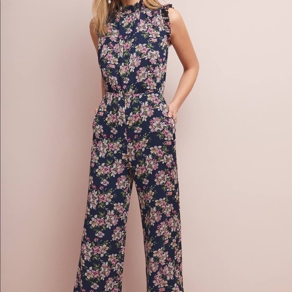 Ali & Jay Floral Jumpsuit Sleeveless with Ruffles Size Small - Picture 1 of 4